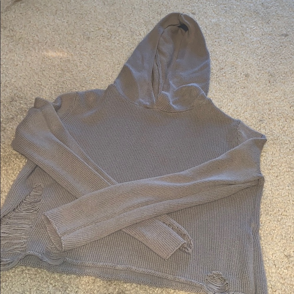 H&M distressed cropped hoodie
